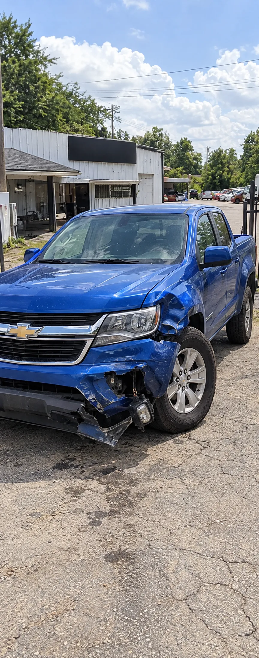 Colisión frontal · Chevrolet Colorado — antes / Front collision · Chevrolet Colorado — before — GDL Auto Repair Seagoville TX